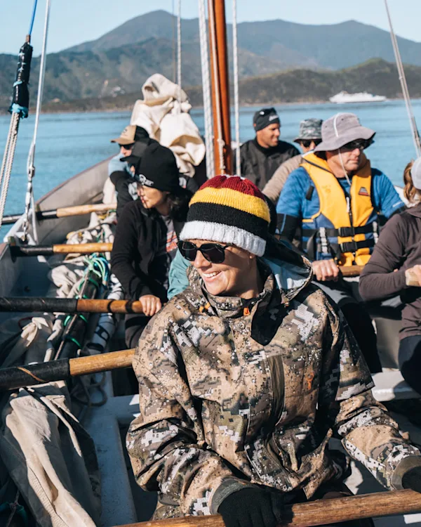 Adults rowing on the Outward Bound cutter