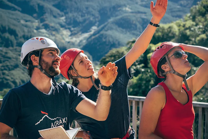 Safety instructions at Outward Bound's rock climbing area