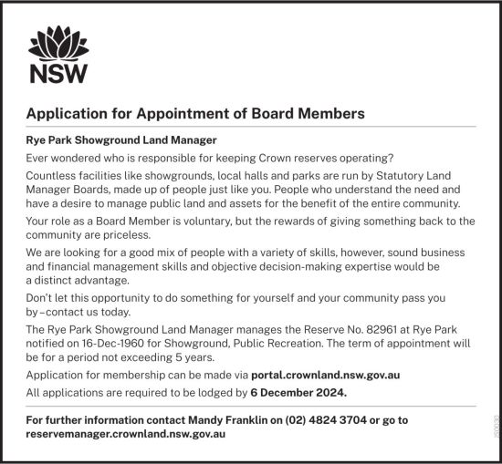 Application for appointment of board members