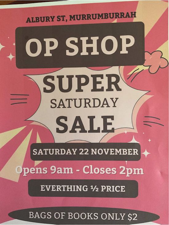 Op Shop - Super Saturday Sale