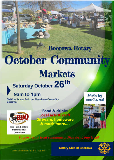 Boorowa Rotary October Community Markets