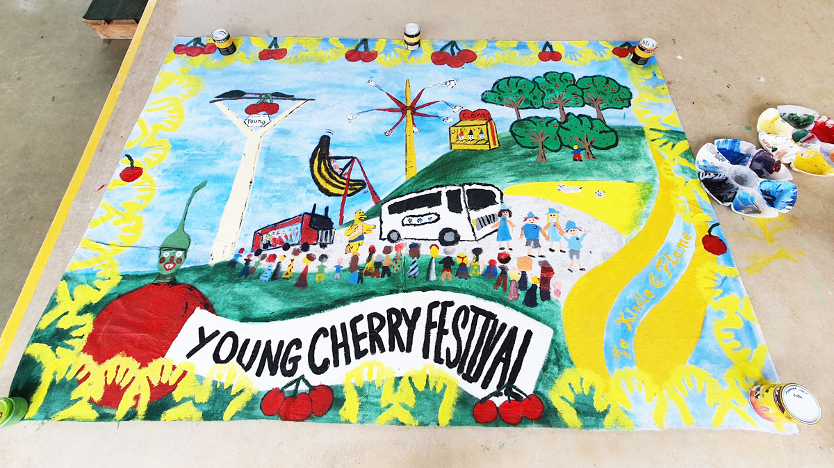 The Banner depicting what the Young Cherry Festival means to the Monteagle School students