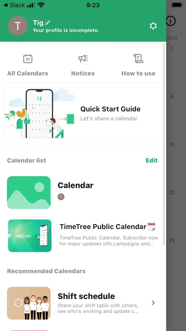 Open the Public Calendar you follow in the app