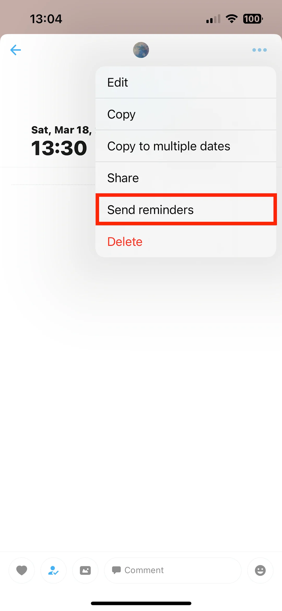 Send Reminders Notice of