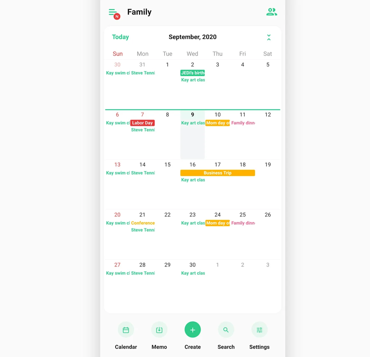 New Calendar View Layout - TimeTree