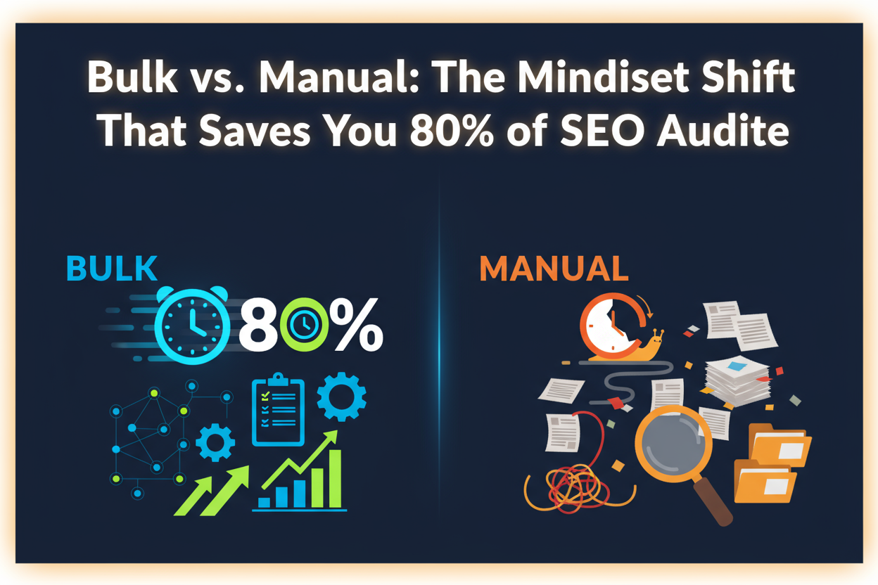 Bulk vs. Manual: The Mindset Shift That Saves You 80% of SEO Audit Time