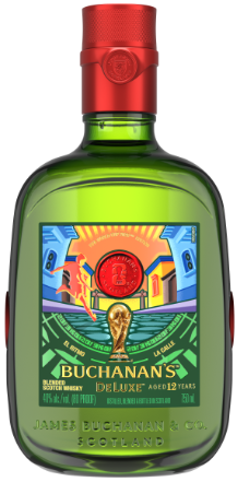A bottle of Buchanan's Deluxe Whisky with Limited Edition "El Ritmo, La Calle" label.