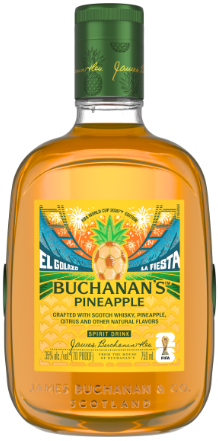A bottle of Buchanan's Pineapple Whisky with Limited Edition label.