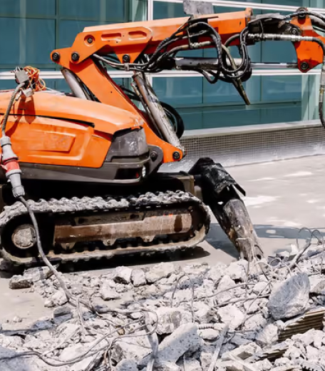 An Ouster digital lidar sensor mounted on construction equipment