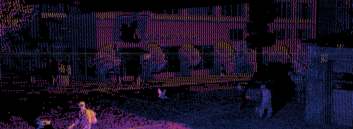 A lidar point cloud image