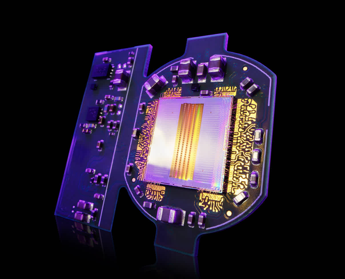 The L2X chip, Ouster’s latest digital lidar system-on-a-chip with SPAD detectors 
