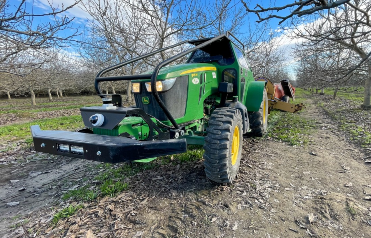 An autonomous agricultural mower with an Ouster lidar sensor
