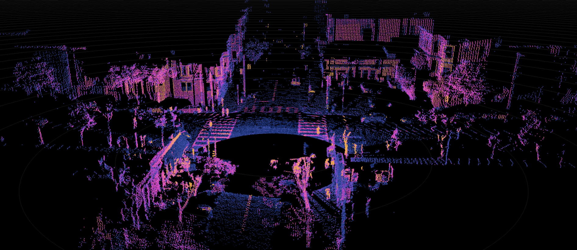 A point cloud from an ouster sensor