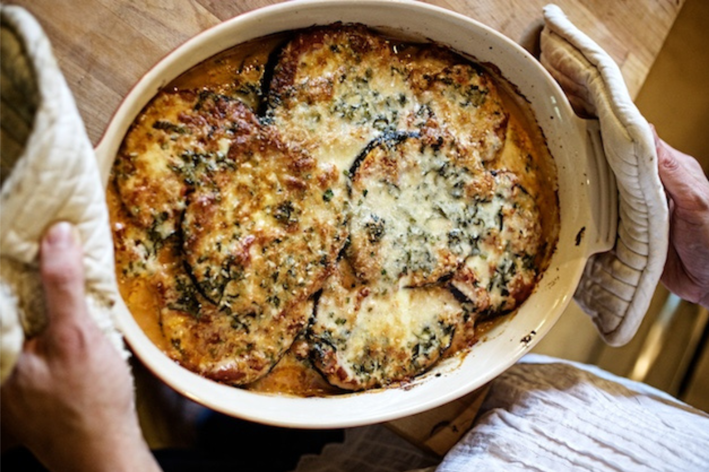 Lettuce Grow - Eggplant Gratin with Herbs and Creme Fraiche