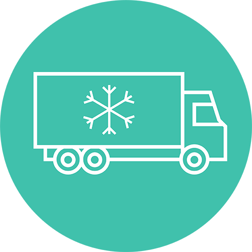 Temperature-controlled truck fleet icon
