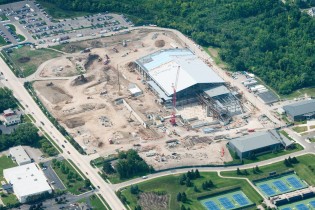 Construction site for educational structure.