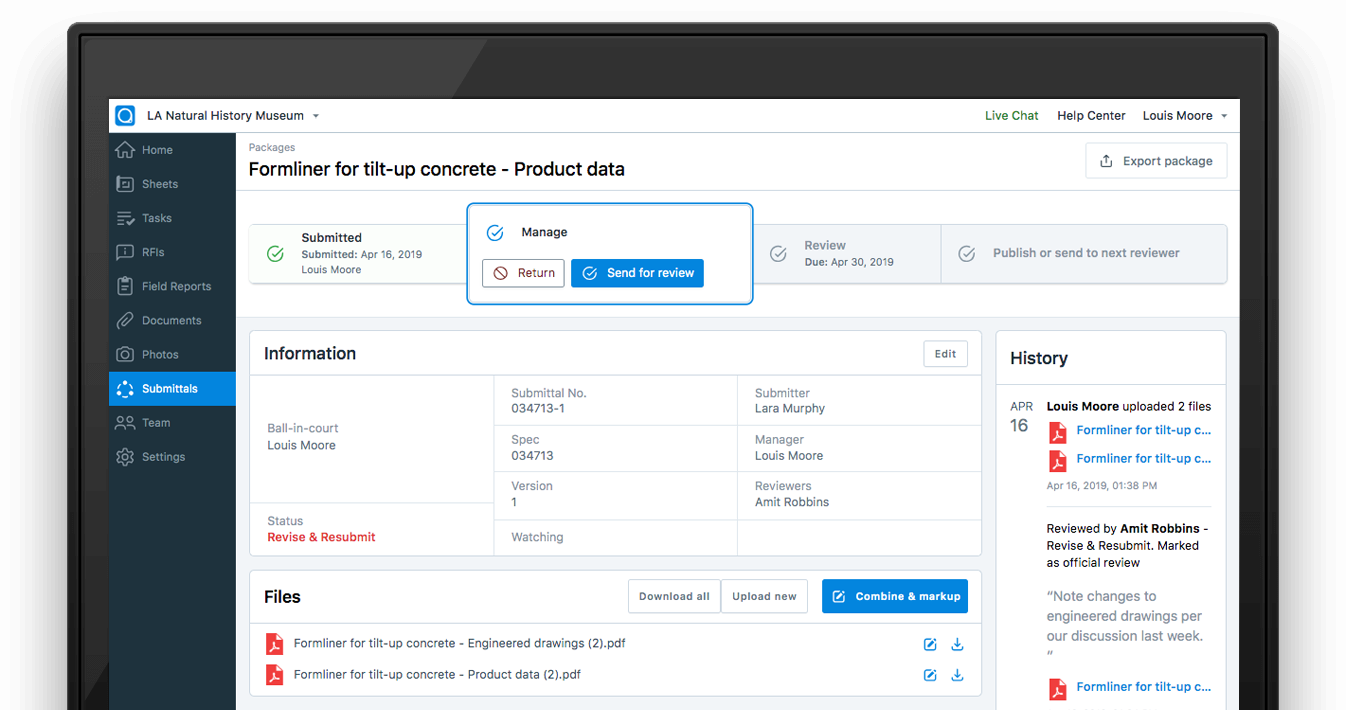 Construction Submittals | PlanGrid