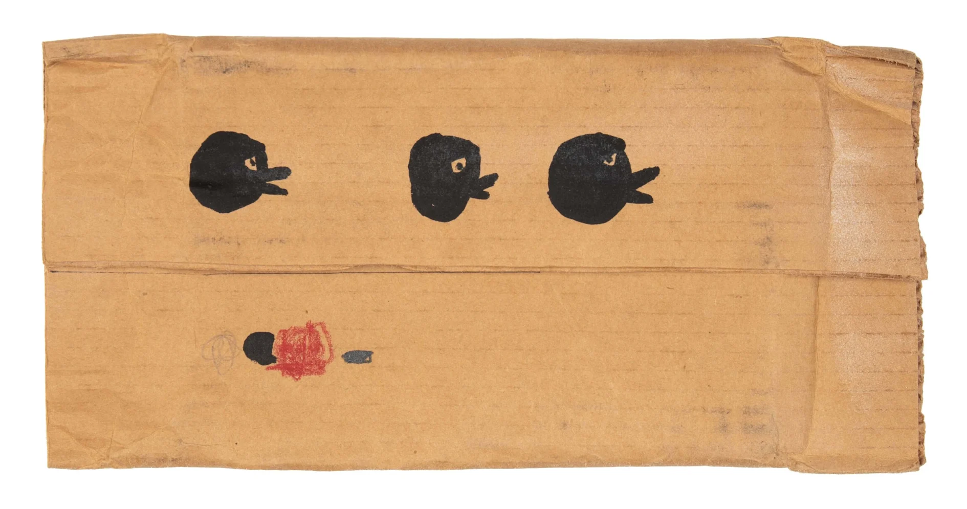 three black bird heads