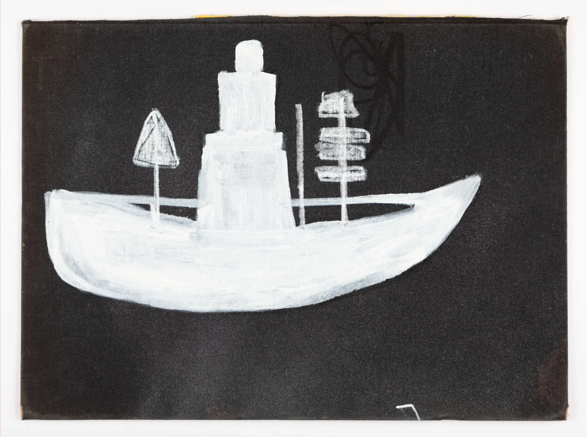 white ship in the middle of the middle