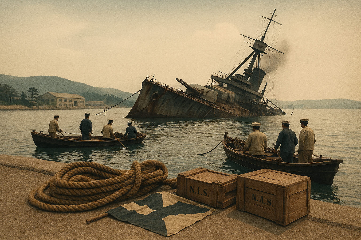 Japanese battleship Kawachi — loss by internal magazine explosion and sinking