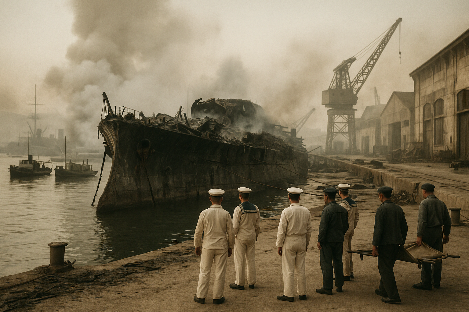 Explosion of the French battleship Liberté