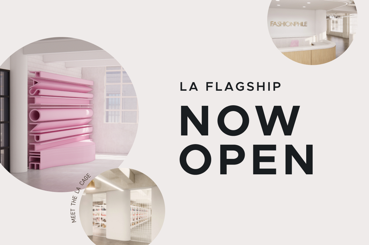 an image of the LA Flagship front door ajar with "We're expanding our cage" and "doors opening soon" with several images of designer bags surrounding