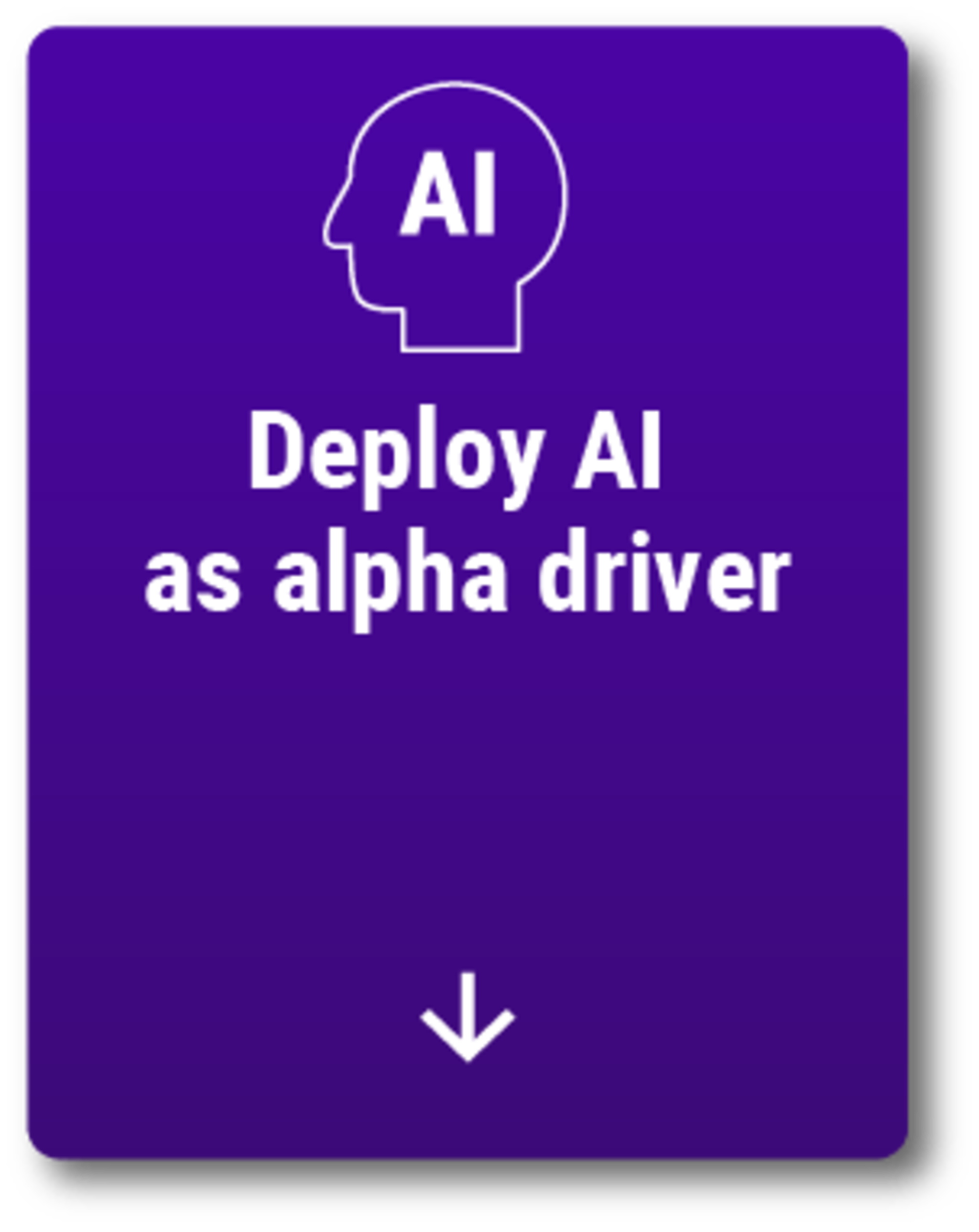 Deploy AI as alpha driver