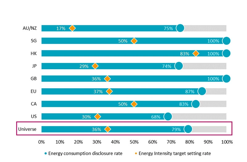 Figure  4  |  Energy use disclosure and target setting by geography