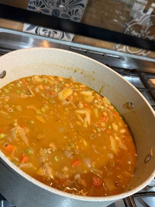 Estofado de papas y lentejas