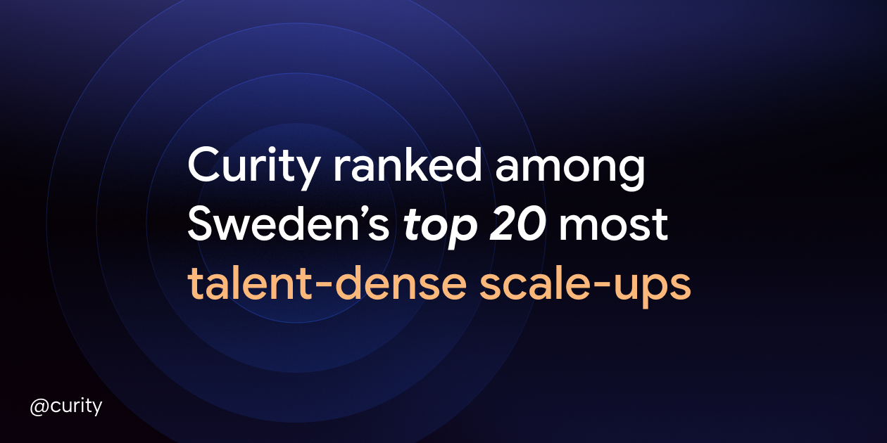 Curity Ranked among Sweden's Top 20 Most Talent-Dense Scale-Ups