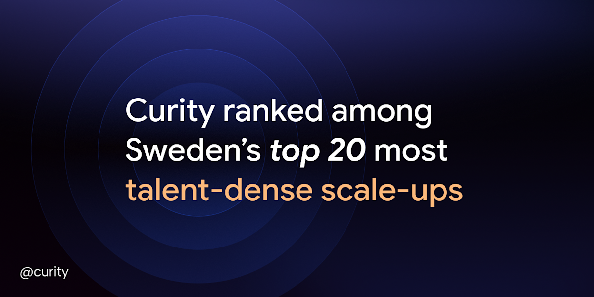 Curity Ranked among Sweden's Top 20 Most Talent-Dense Scale-Ups