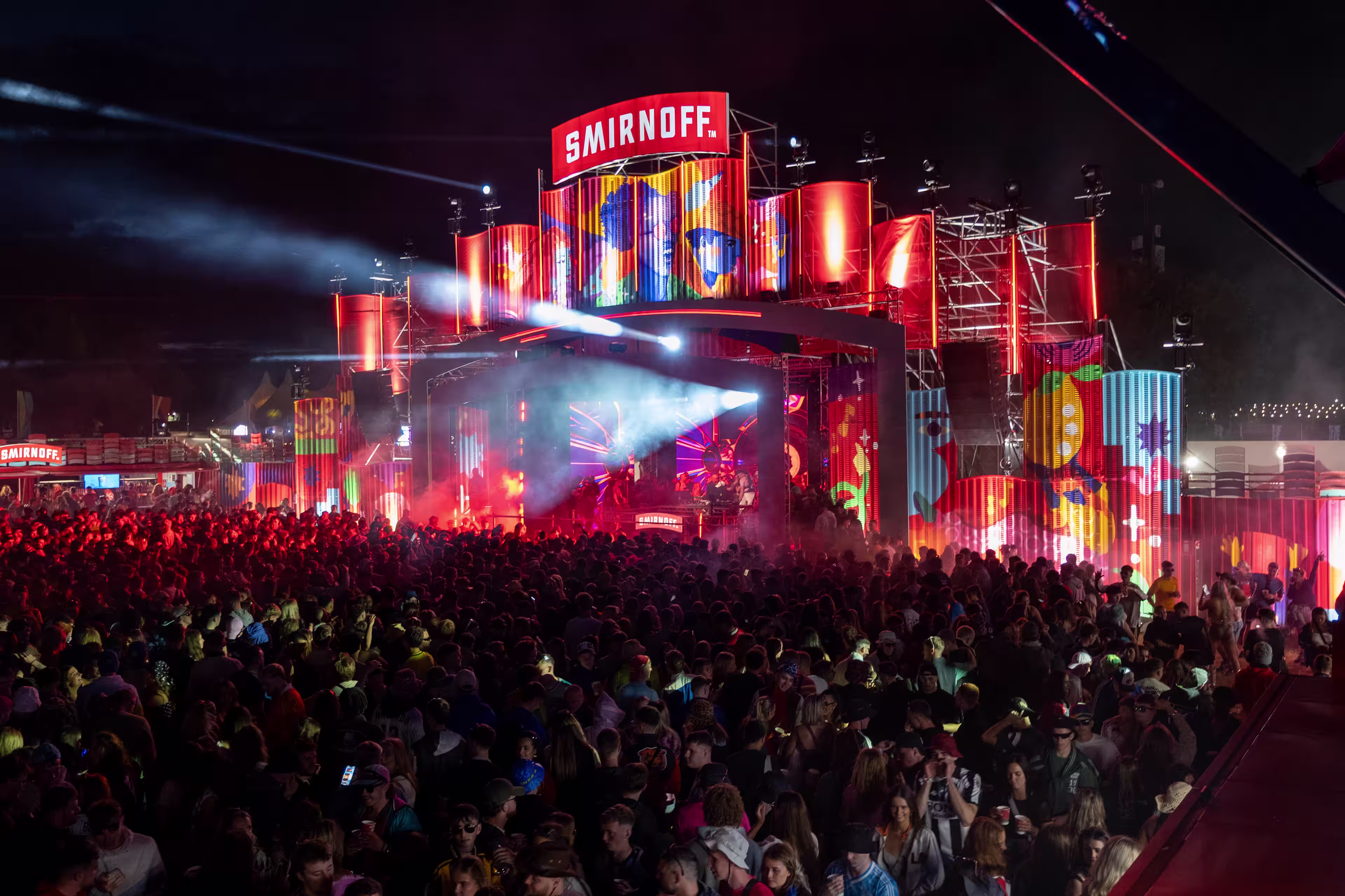 Smirnoff The Residency Main Stage with a big crowd in front of it.