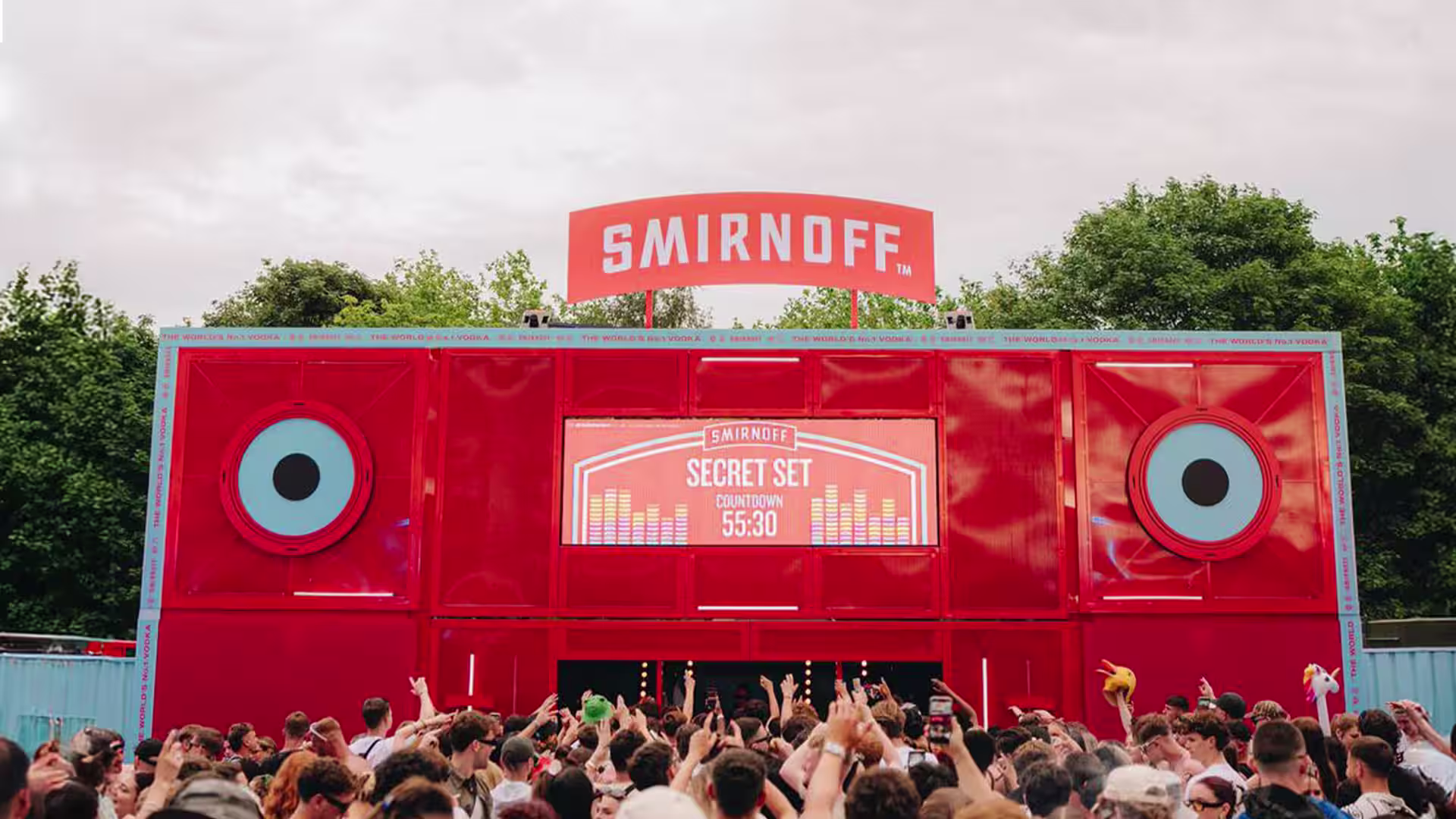 Stage Smirnoff with crowd of people