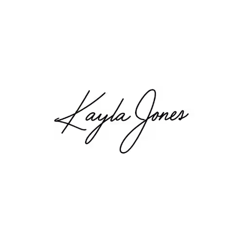 Cursive signature of Kayla Jones in black ink on a white background.