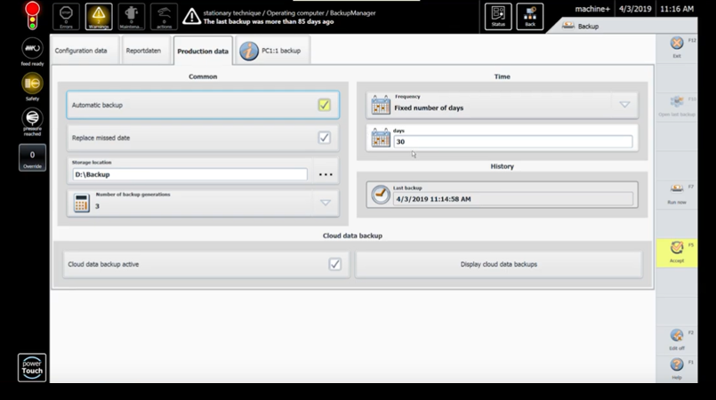 DataSave for protecting machine data and config data