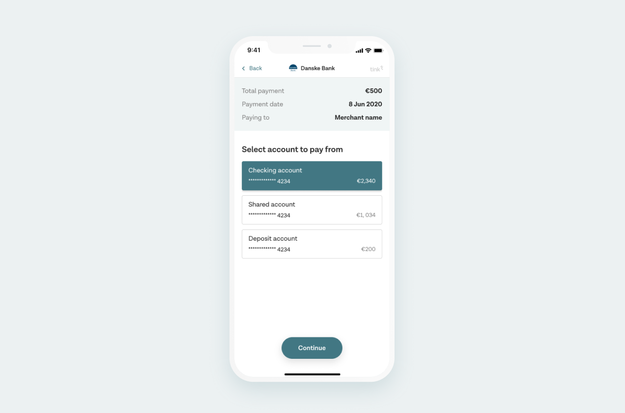 Account Selection Tink Docs