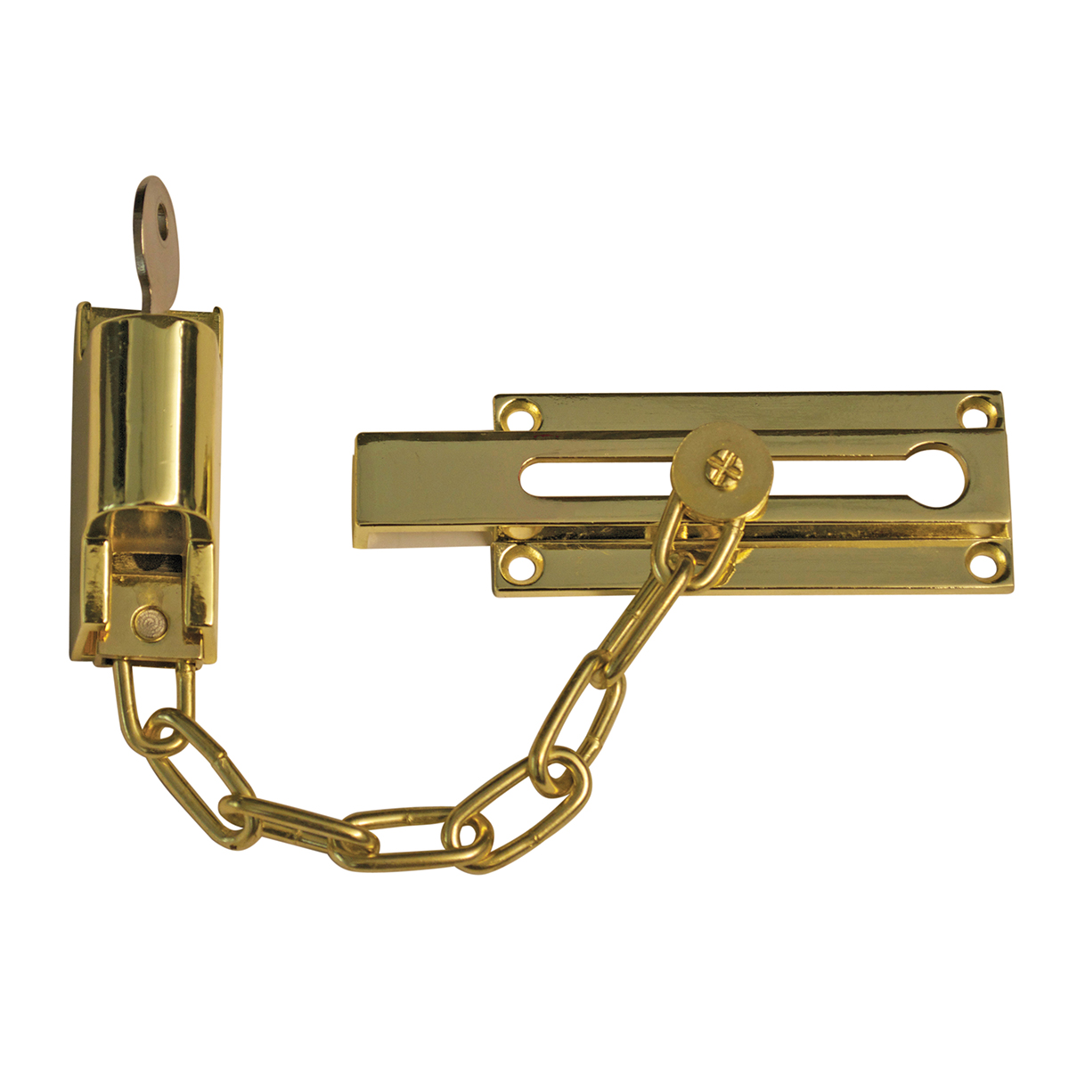 Door Security - Key Locking Chain Door Guard - Key Locking Chain Door Guard - Polished Brass