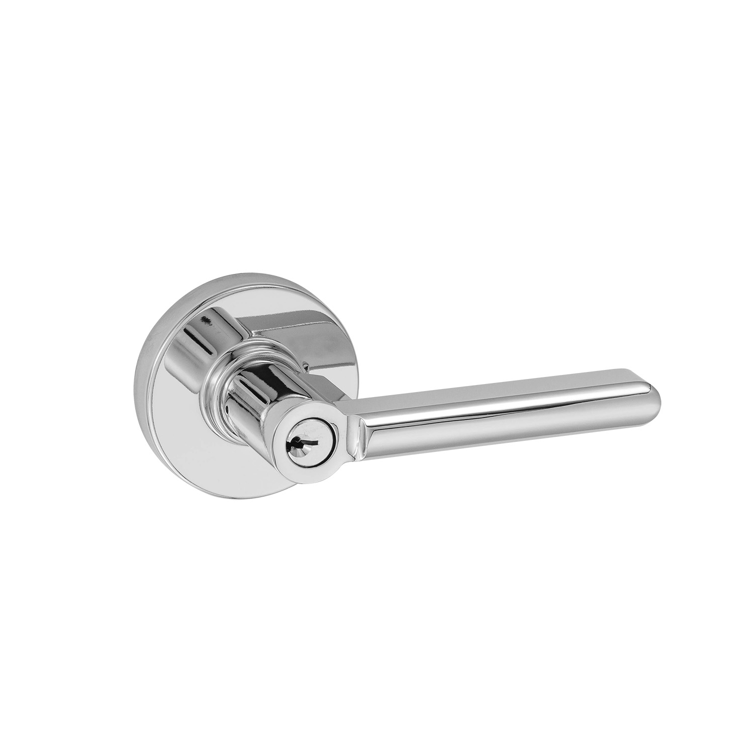 Tonbridge Bright Chrome Keyed Entry Door Handle with Round Rose