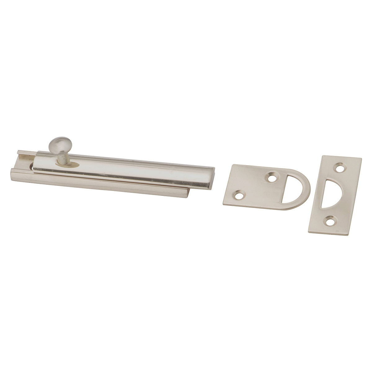 Door Security - Solid Brass Surface Bolt - Solid Brass Surface Bolt - Satin Nickel