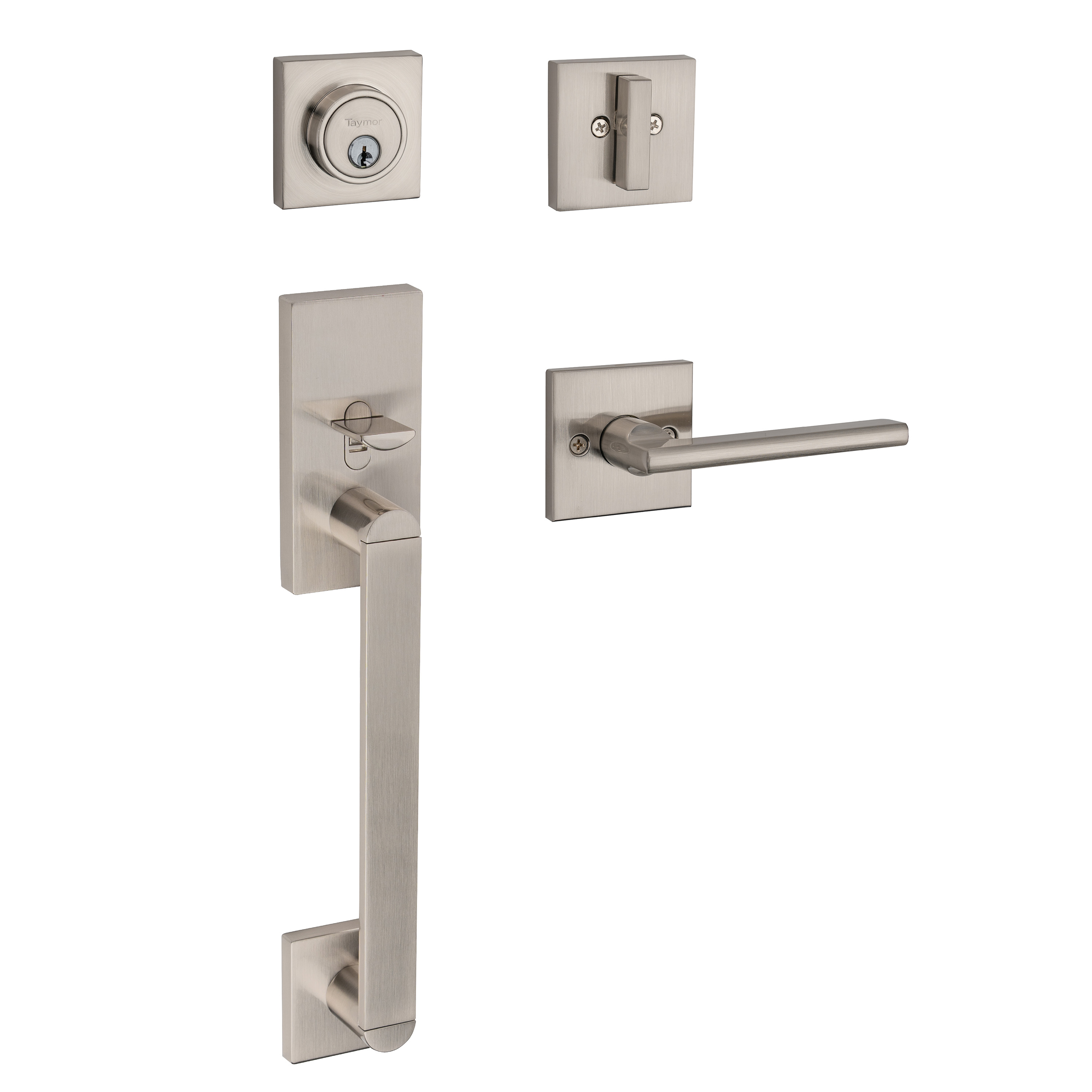 Taymor Satin Aluminum Pull Handle with Push Plate