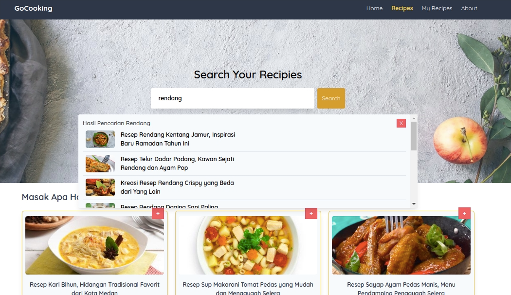 gocooking recipes app