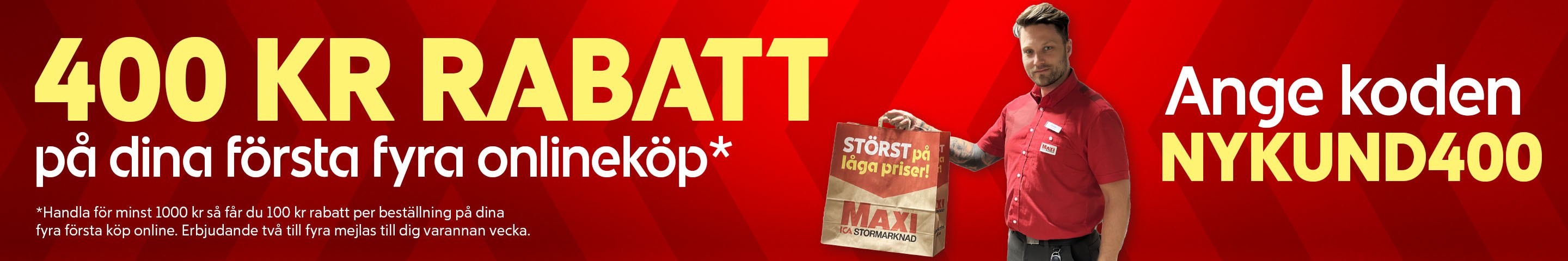 Använd NYKUND400 för att aktivera din rabatt!