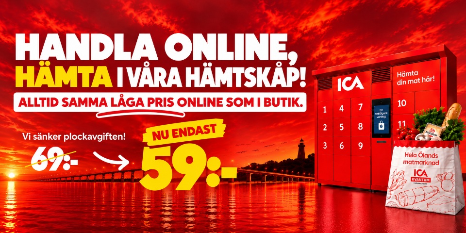 Handla online. Hämta i våra hämtskåp. Alltid samma låga pris online som i butik. Plockavgift 59 kronor.