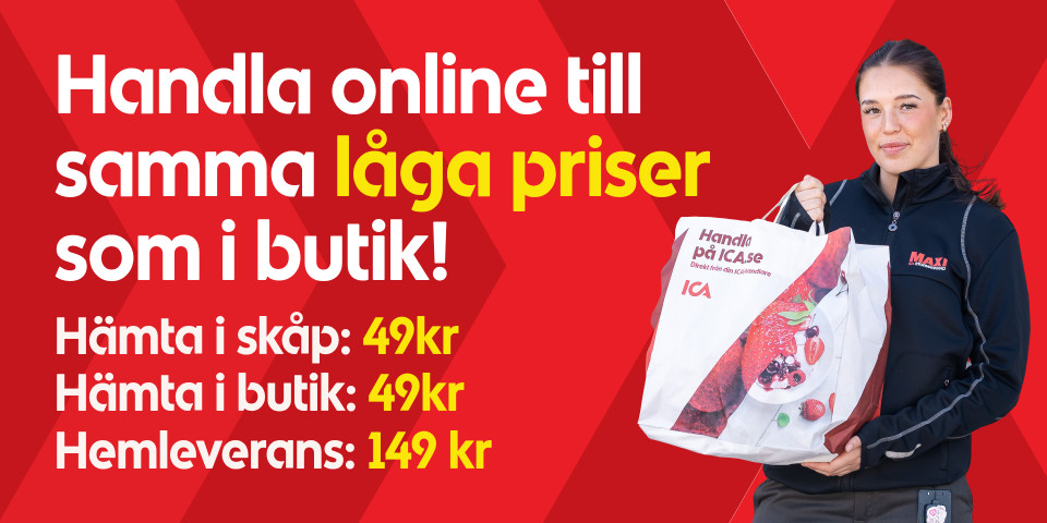 Hemleverans – enkelt och bekvämt Beställ dina varor online och få dem levererade hem till dörren. Kostnad: Hämta i butik 49 kr, Hemleverans 149 kr.