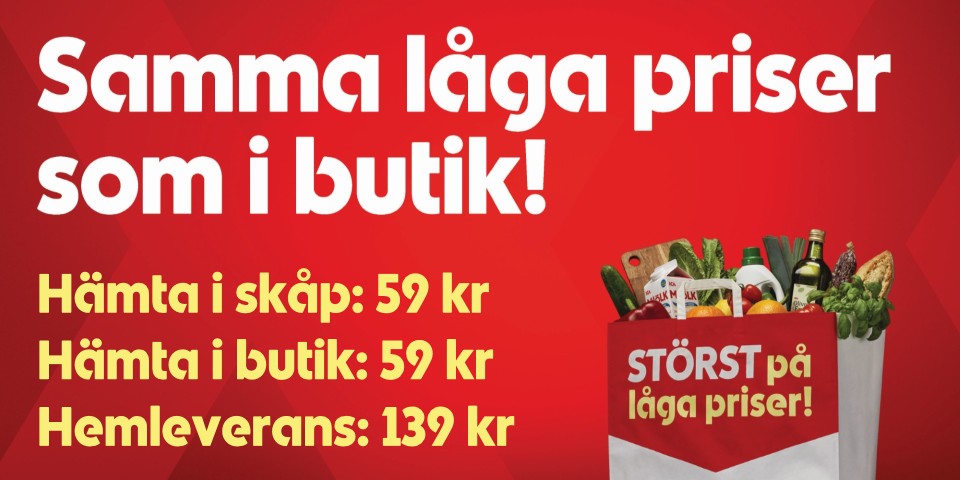 Samma pris som i butik med priser