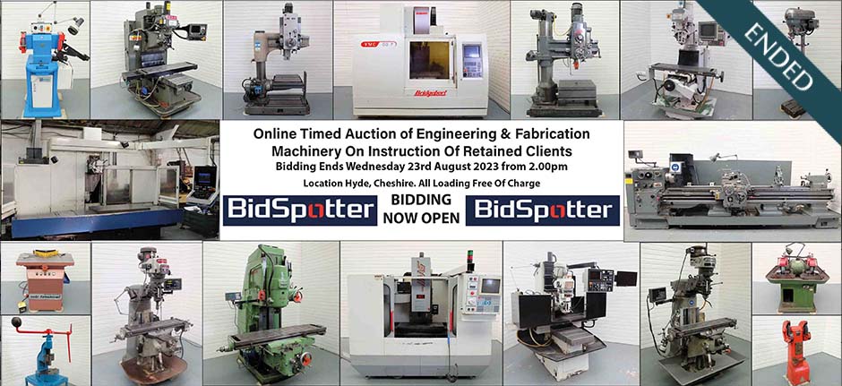 Online Timed Auction of Engineering & Fabrication Machinery On Instruction Of Retained Clients