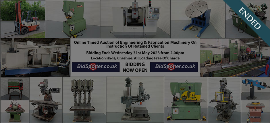 Online Timed Auction of Engineering & Fabrication Machinery On Instruction Of Retained Clients