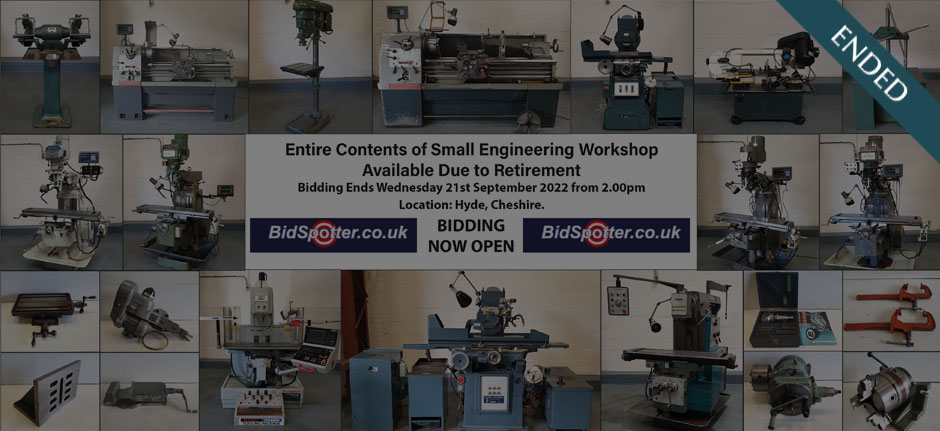 Entire Contents of Small Engineering Workshop Available Due to Retirement