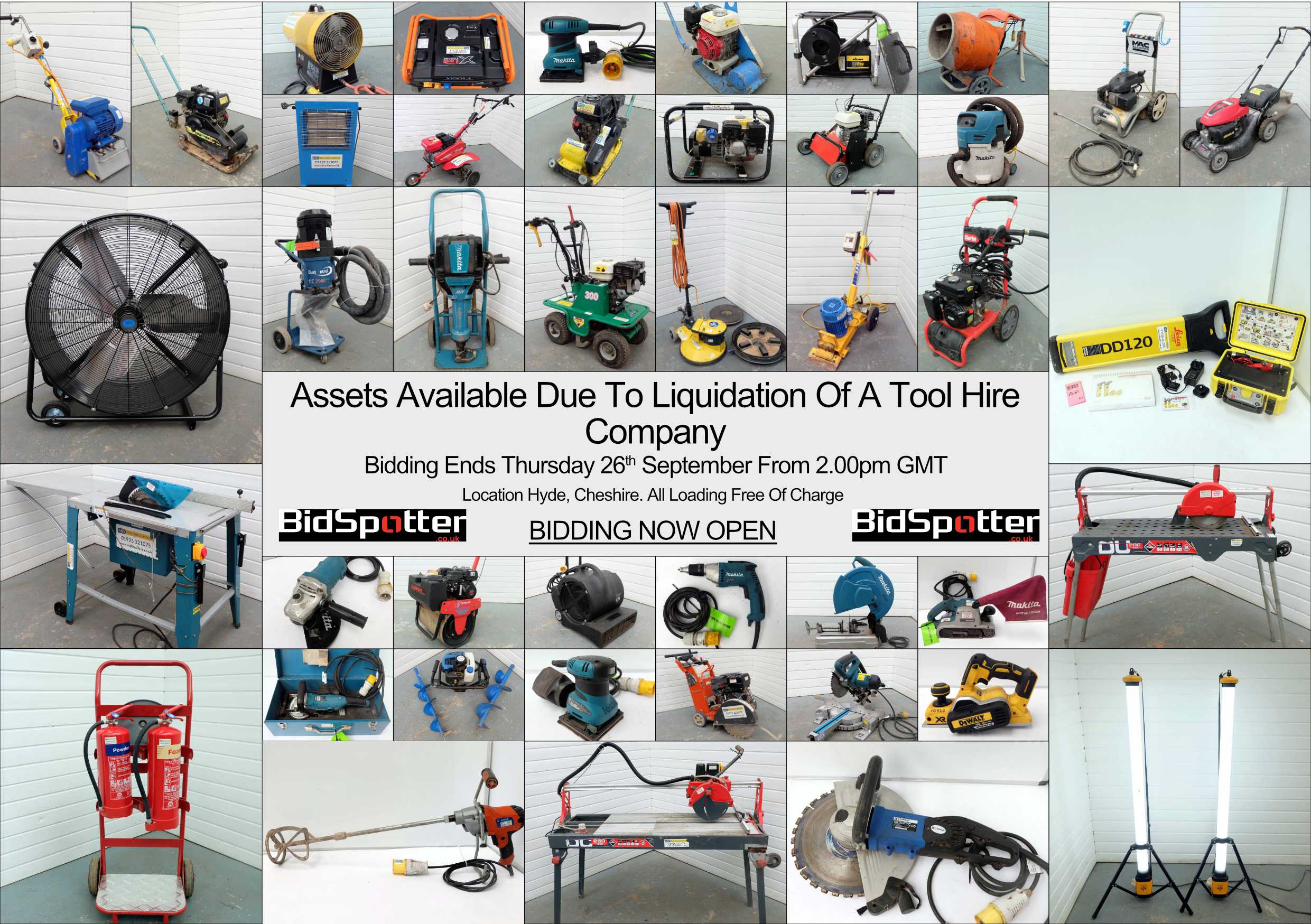 Unreserved Auction of Tools and Equipment From a Tool Hire Company Due to Liquidation