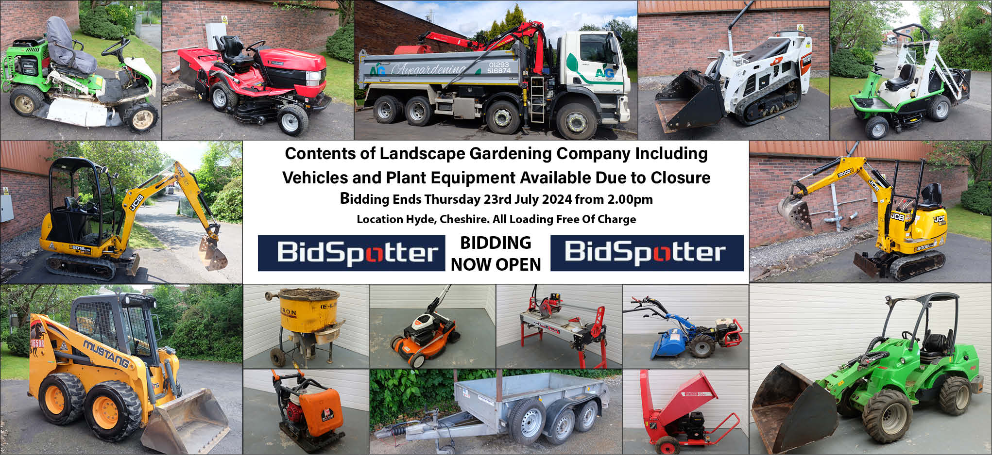 Entire Contents of Landscape Gardening Company Including Vehicles and Plant Equipment Available Due to Closure